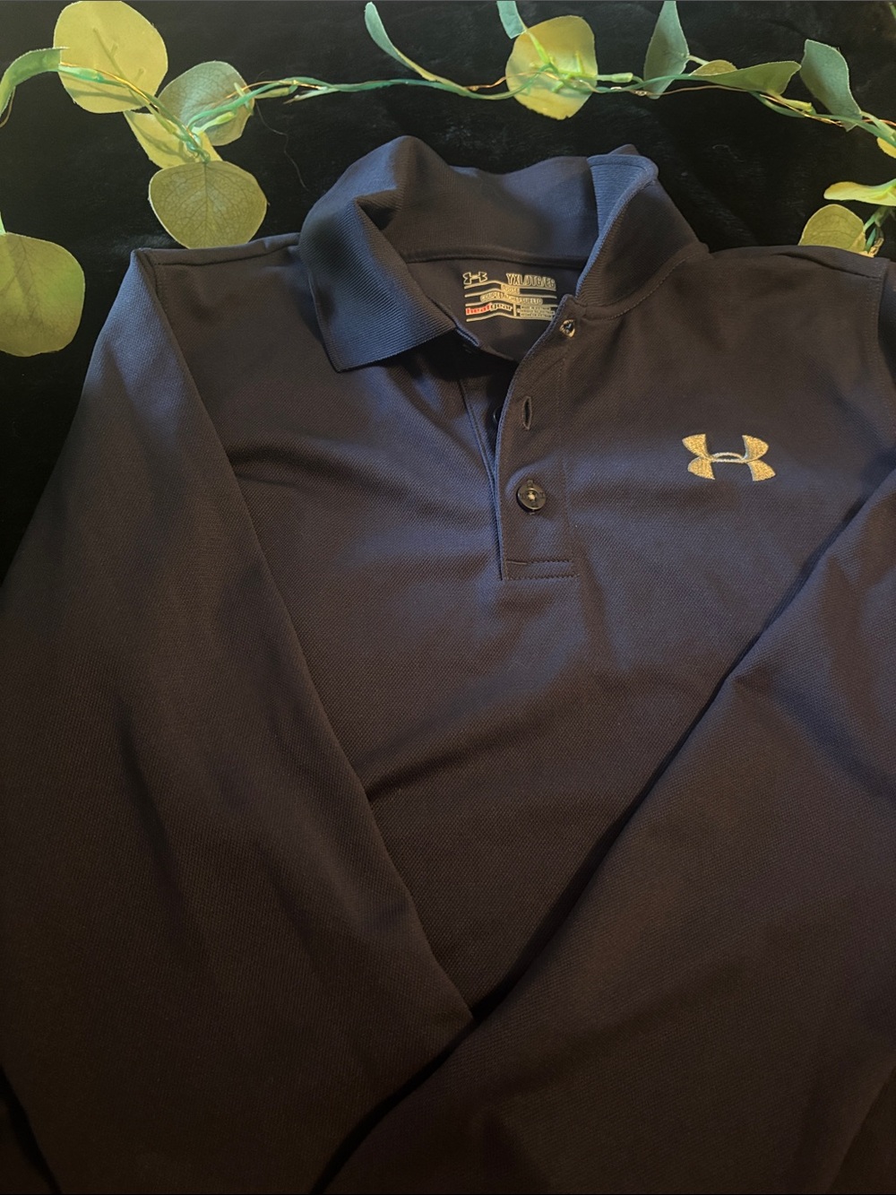 Under Armour Men’s Dark Navy Long-Sleeve Polo